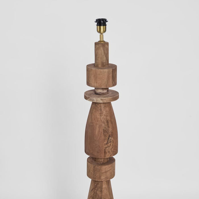 Magnus Wood Floor Lamp Saddle Base with Natural Shade