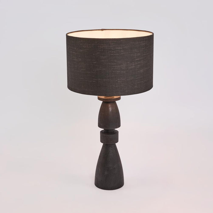 Magnus Wood Table Lamp Black Base with Black Shade