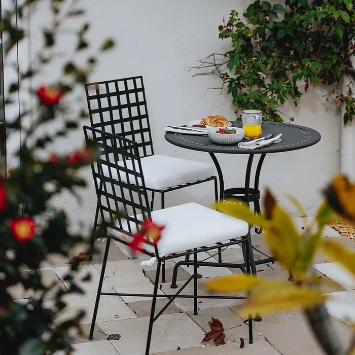 Annabel Round Outdoor Iron Table - Black