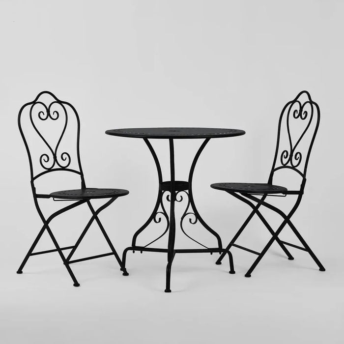 Annabel 3 Piece Outdoor Iron Set - Black