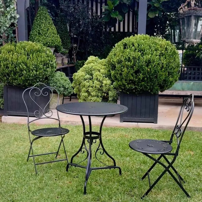 Annabel 3 Piece Outdoor Iron Set - Black