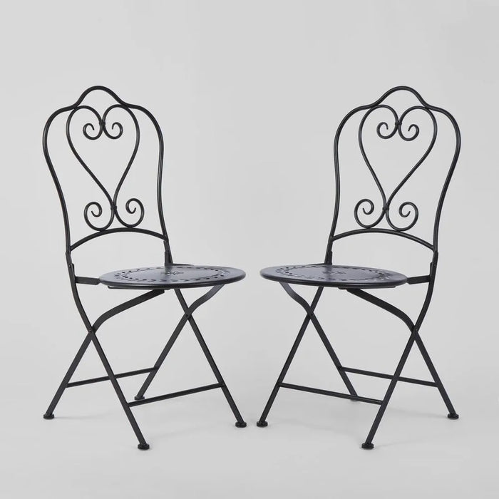 Annabel 3 Piece Outdoor Iron Set - Black