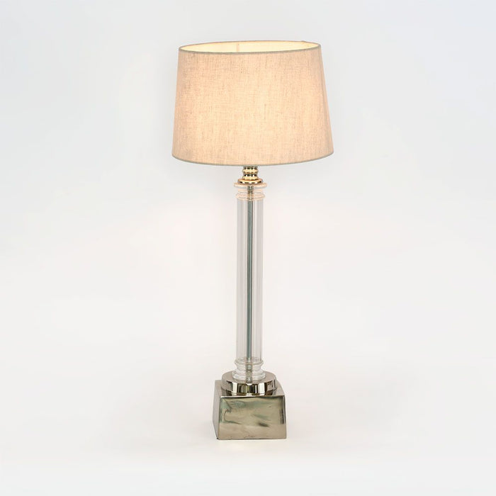 Rockpool Pillar Table Lamp Base Nickel- Base Only