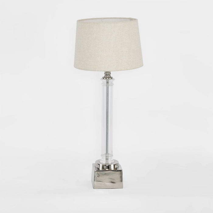 Rockpool Pillar Table Lamp Base Nickel- Base Only