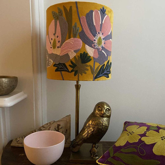 Owl Table Lamp Base only Antique Gold