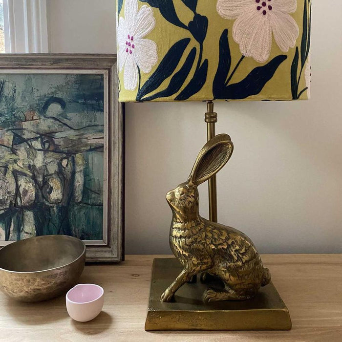Rabbit Table Lamp Base only Antique Gold