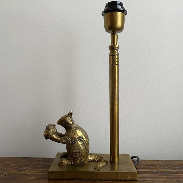 Squirrel Table Lamp Base only Antique Gold