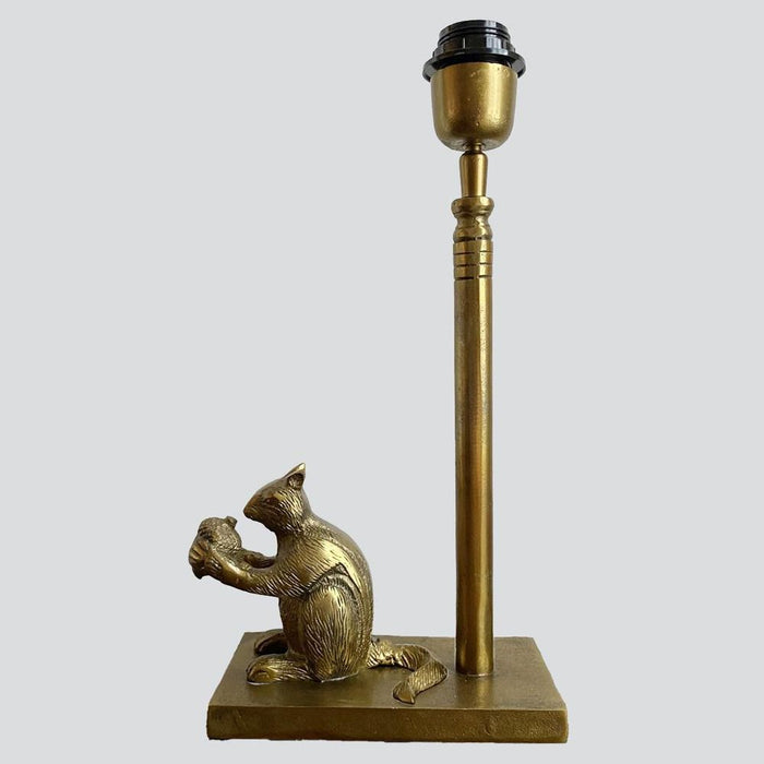 Squirrel Table Lamp Base only Antique Gold