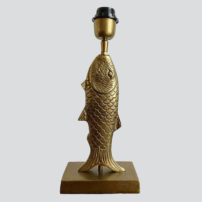 Fish Table Lamp Base only Antique Gold