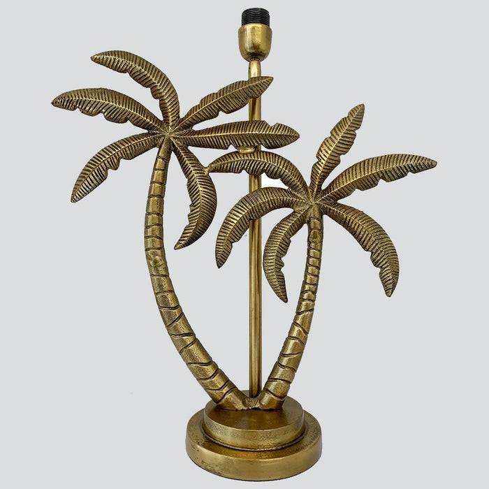 Double Palm Table Lamp Base only Antique Gold