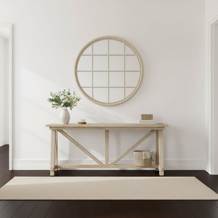 Hamptons Round Mirror 120 x 120cm Natural