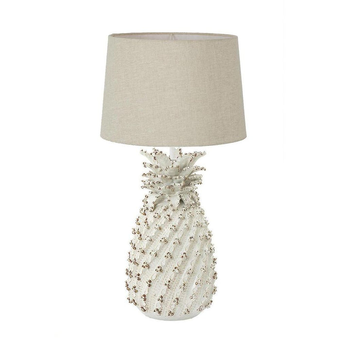 Pineapple Ceramic Table Lamp Base White- Base Only