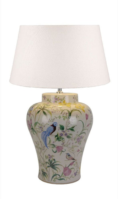 Raffles Bird Ceramic Table Lamp Base White- Base Only