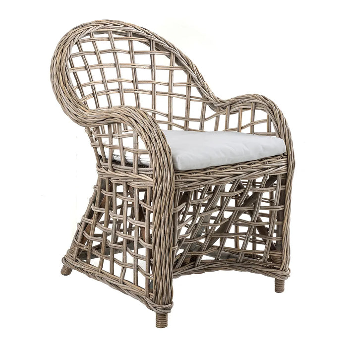 Natural Mauritius Wicker Arm Chair with Cushion