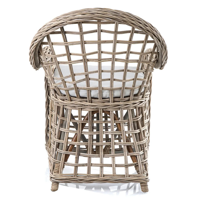 Natural Mauritius Wicker Arm Chair with Cushion