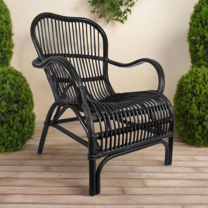 Black Seville Rattan Armchair -Outdoor Undercover