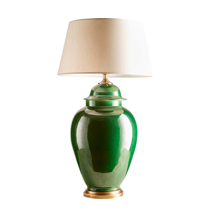 Fine Cotton Ceramic Table Lamp Base Emerald- Base Only