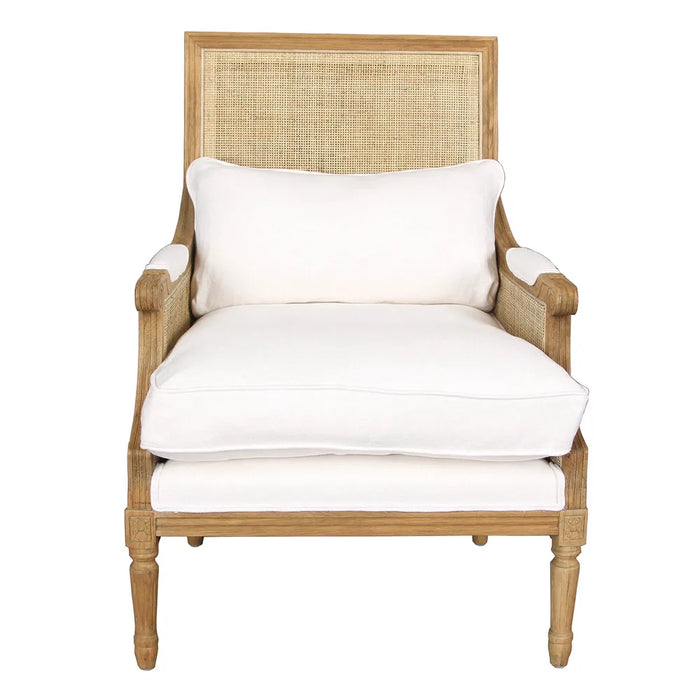 Hicks Caned Armchair with Cushion White