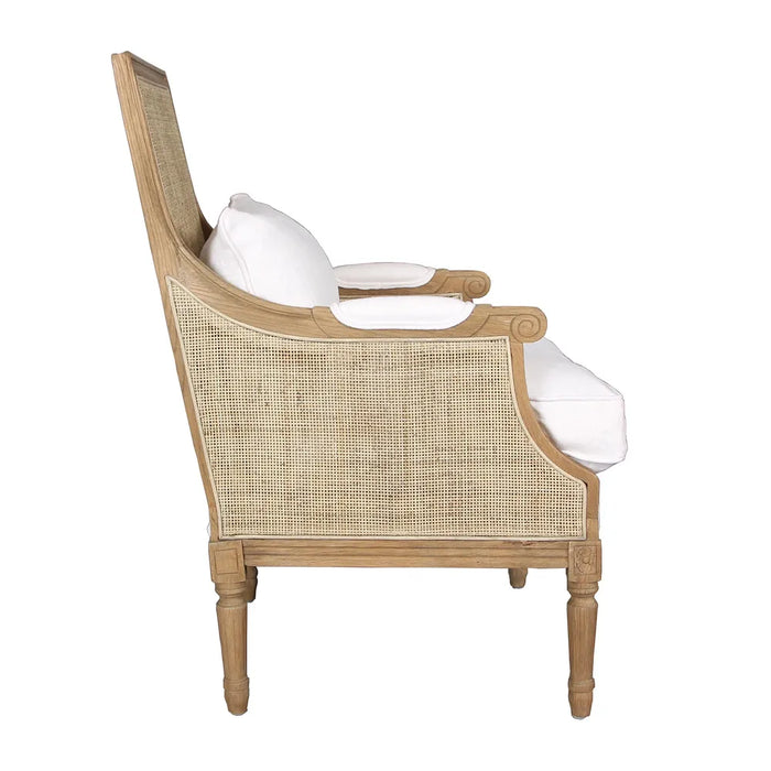 Hicks Caned Armchair with Cushion White