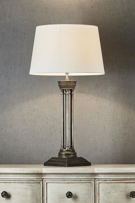 Hudson Table Lamp Base Antique Silver- Base Only
