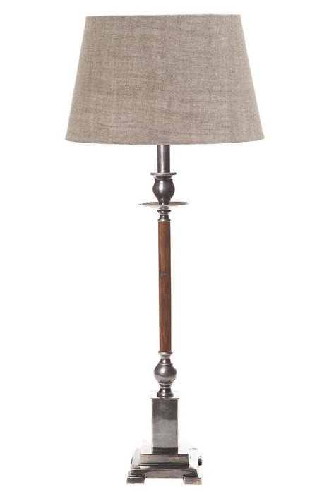 Canterbury Table Lamp Base Antique Silver Brown- Base Only