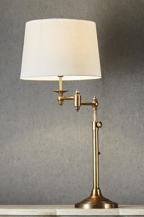 Macleay Swing Arm Table Lamp Base Antique Brass- Base Only