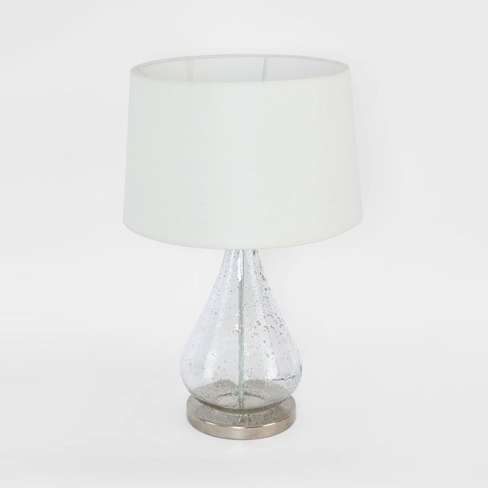 Lustre Teardrop Table - Clear - Stone Effect Glass Teardrop Table Lamp