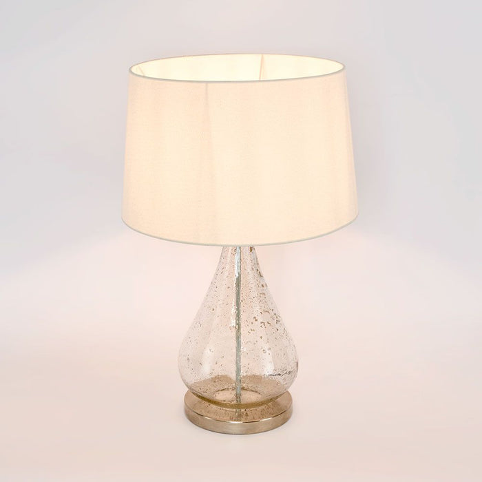 Lustre Teardrop Table - Clear - Stone Effect Glass Teardrop Table Lamp