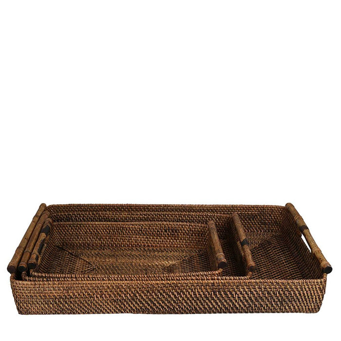 Set 3 Rattan Trays