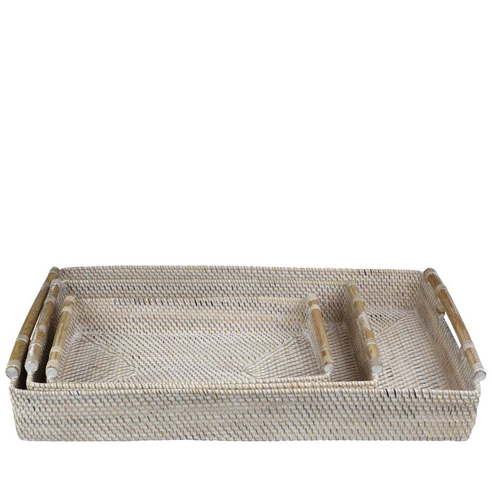 Set 3 Rattan Trays