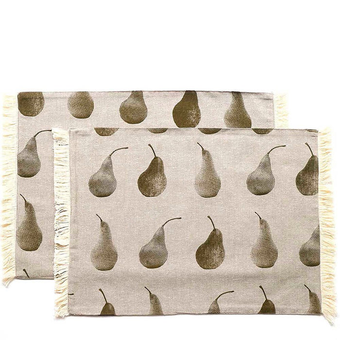 Pear Placemat Set of 4 Khaki Green