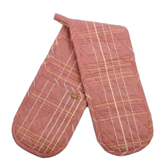 Textured Check Double Oven Glove