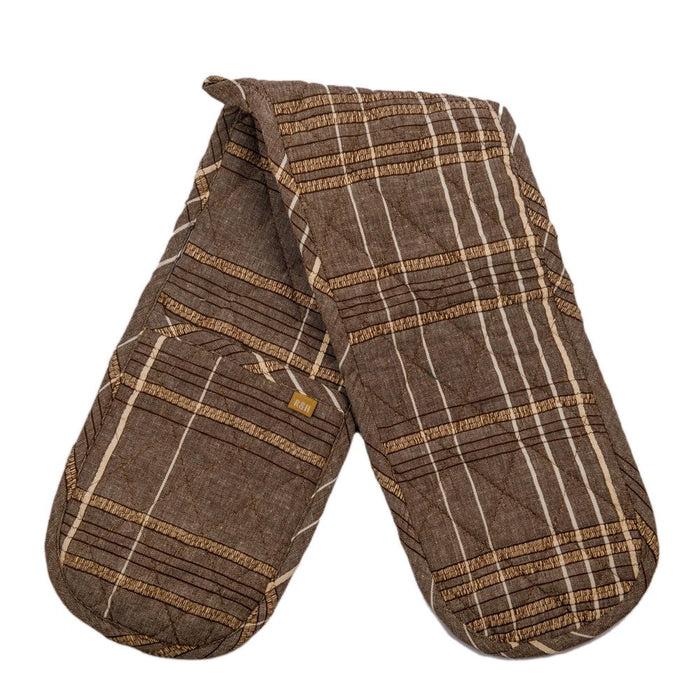 Textured Check Double Oven Glove