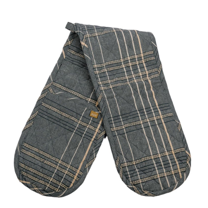 Textured Check Double Oven Glove