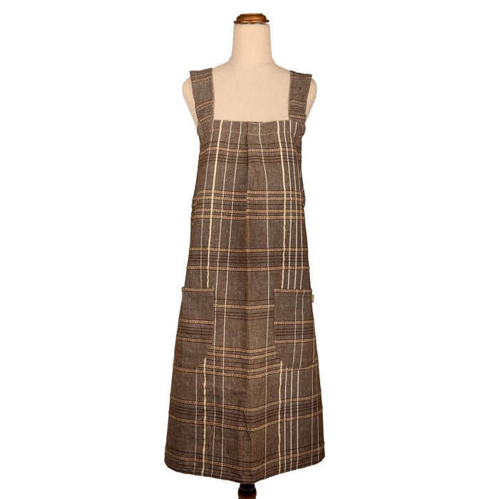 Textured Check Pinafore Apron