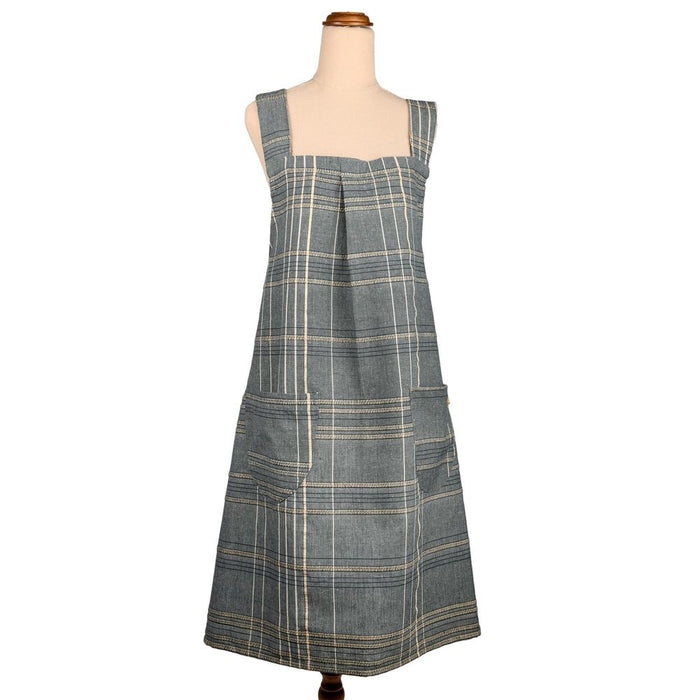 Textured Check Pinafore Apron