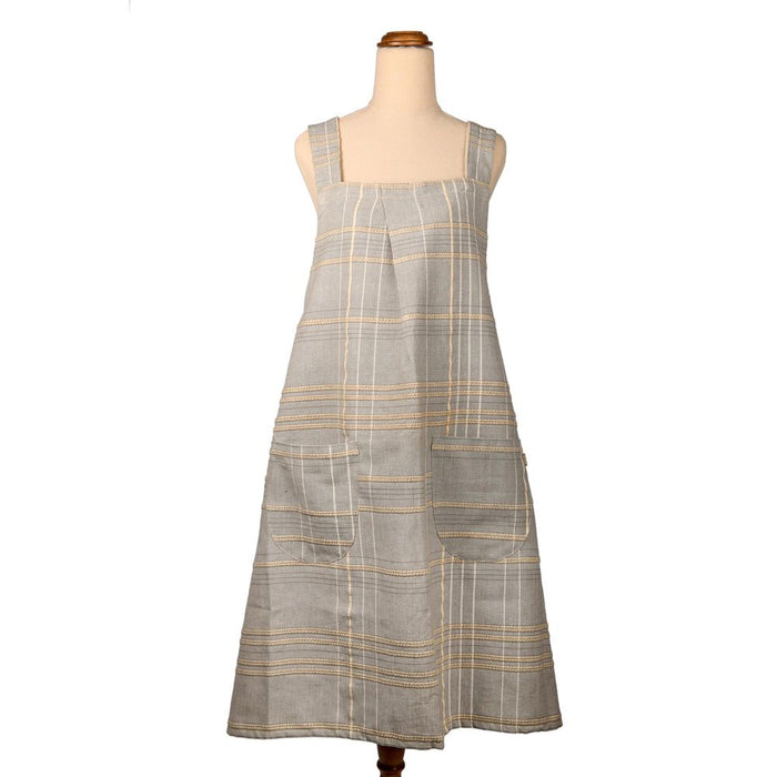 Textured Check Pinafore Apron