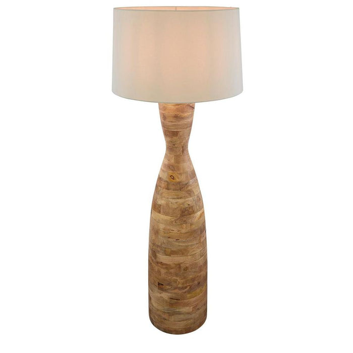 Esraj Turned Wood Floor Lamp Natural
