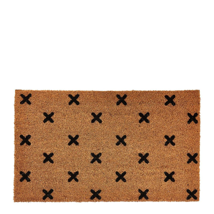 Cross Coir Door Mat with Vinyl Backing