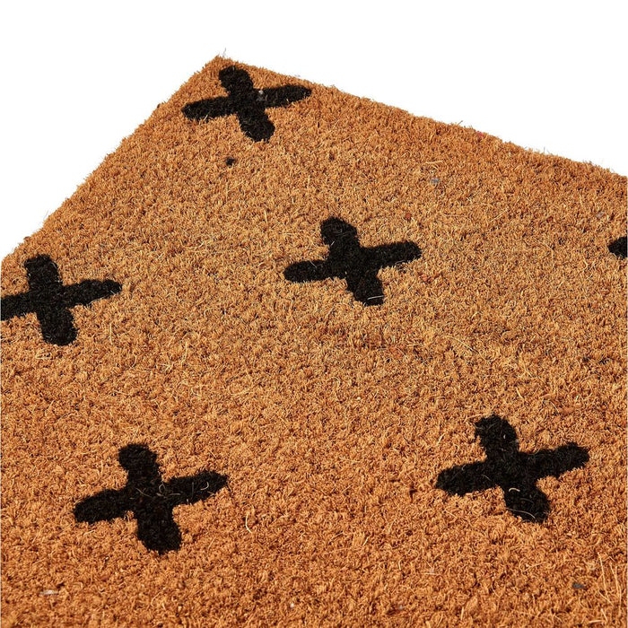 Cross Coir Door Mat with Vinyl Backing