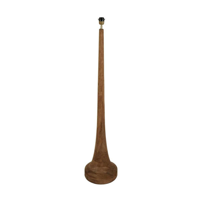 Lancia Large - Dark Natural - Turned Wood Slender Floor Lamp