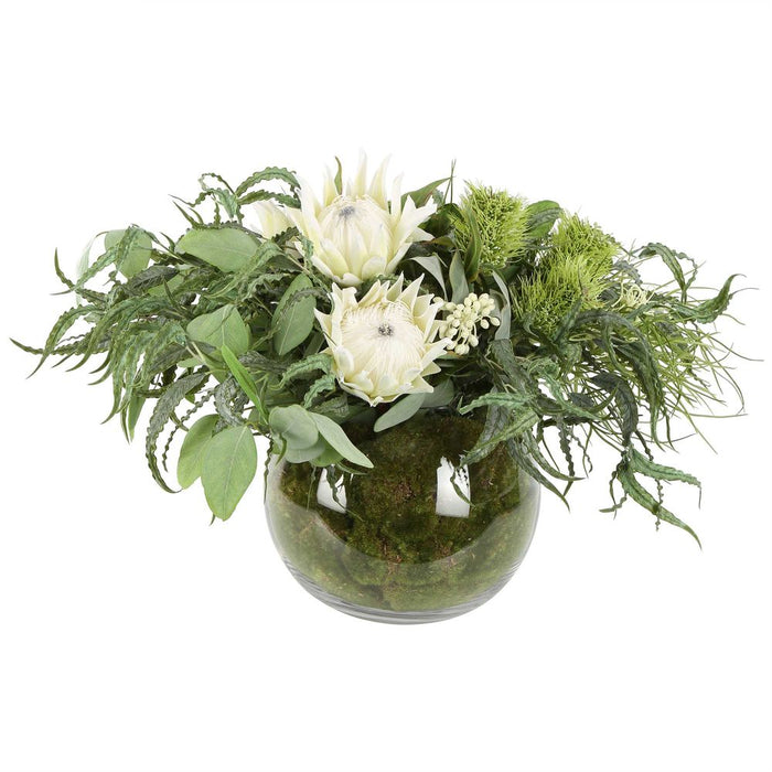 Anne Green & White Pincushion Arrangement