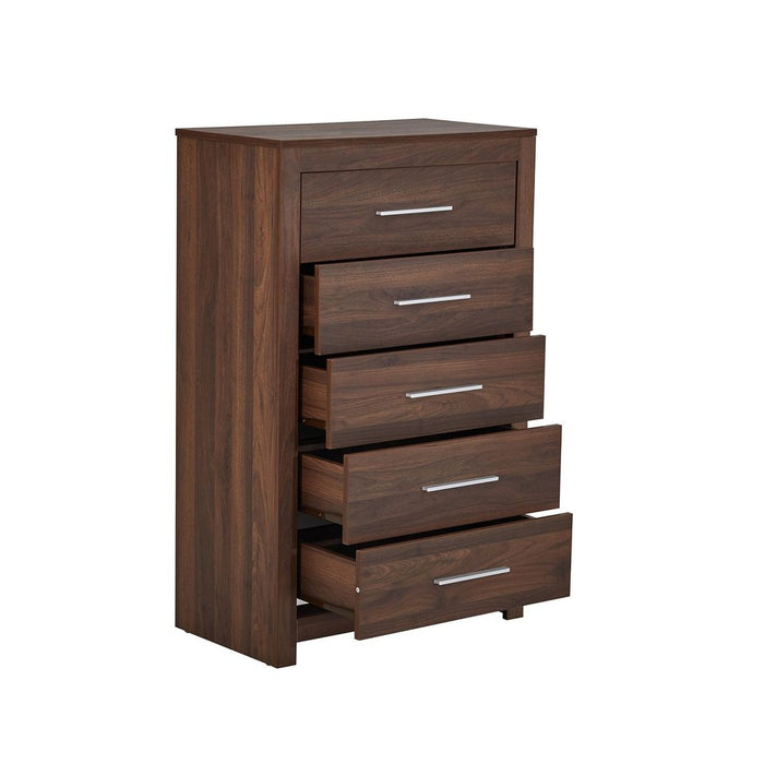 Jason 5 Drawer Tallboy - Walnut