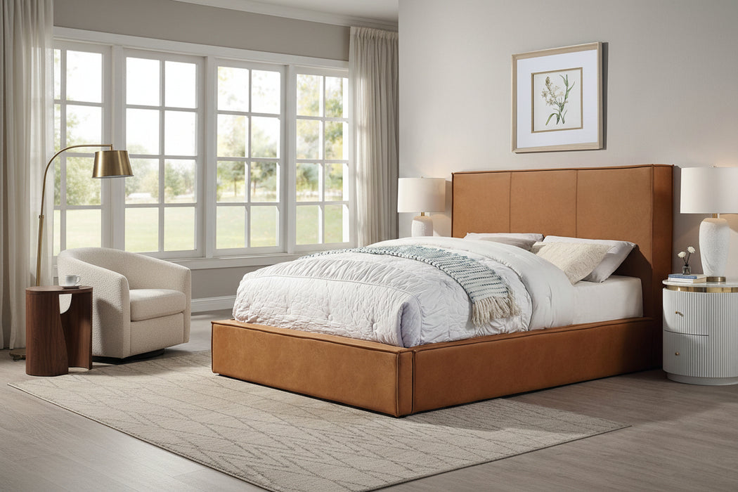 Vista Leather Look Standard Fabric Bed - King