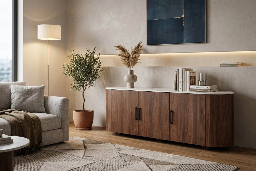 Hudson Side Board Buffet Cabinet - Walnut