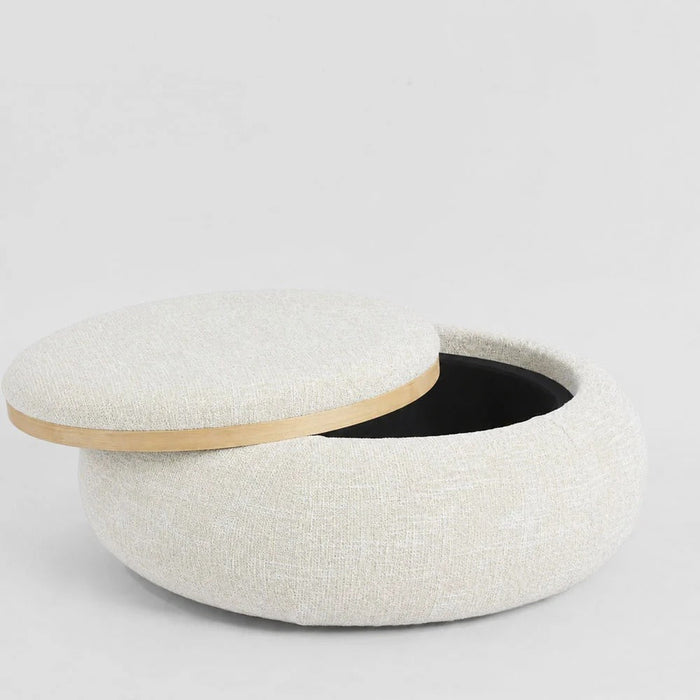 Cove Round Coffee Table Storage Ottoman Oak/Natural