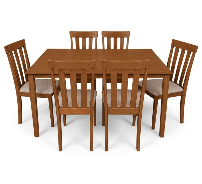 Woodland 7 Piece Solid Timber Dining Set, FULLY ASSEMBLED