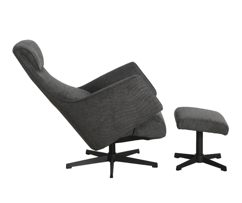 Miami Armchair with Footstool - Grey