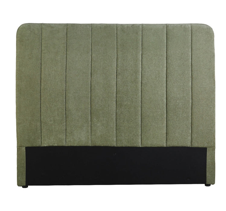 Jamison Olive Green Upholstered King Bed Head with Vertical Panel Design