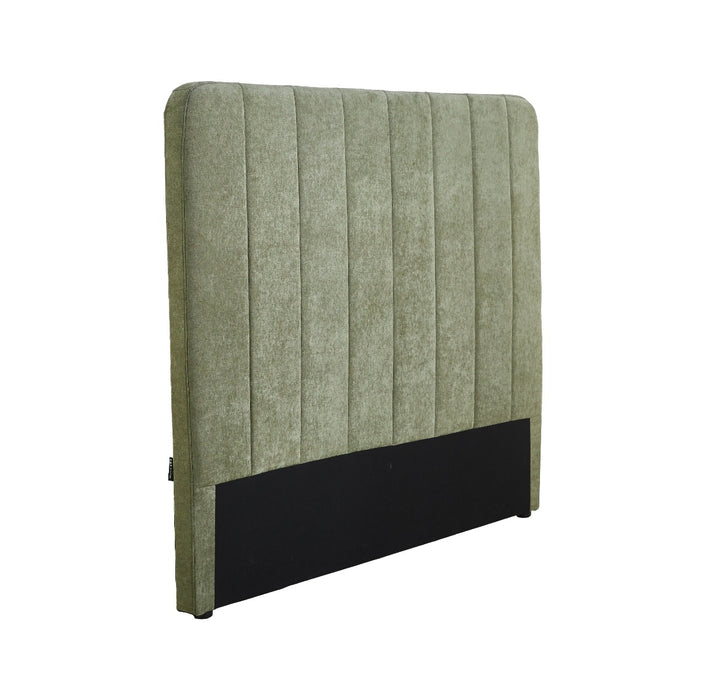 Jamison Olive Green Upholstered King Bed Head with Vertical Panel Design